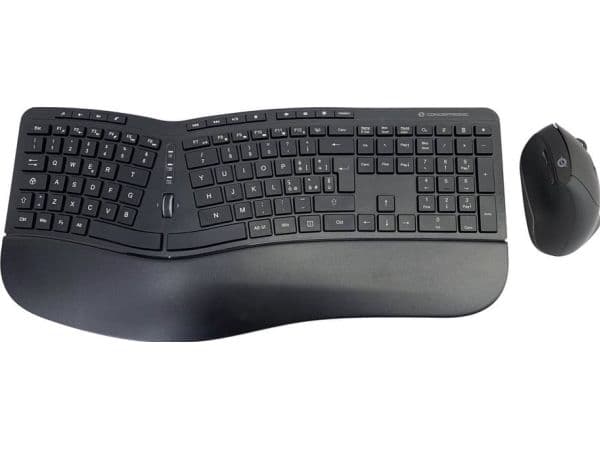 CONCEPTRONIC Wireless Keyboard+Mouse,ergonomisch Layout It