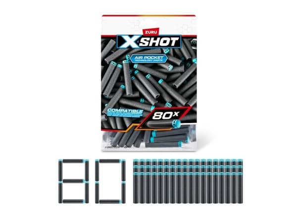 X-Shot Excel 80PK Refill Darts Foilbag