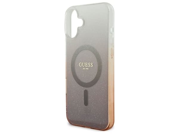 Guess IML Glitter Gradient MagSafe-etui for Apple iPhone 16 – brun