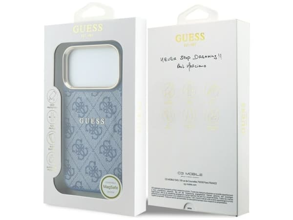 Guess Embossed 4G Classic MagSafe Case for iPhone 17 Pro Max / 18 Pro Max - Blue