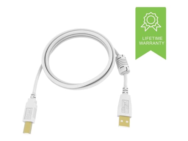 Vision Techconnect 2 - USB-kabel - USB typ B (hane) till USB (hane) - USB 2.0 - 3 m - vit