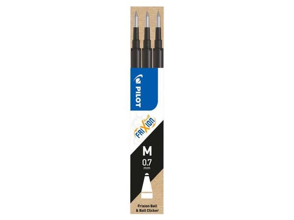 Refill Pilot Frixion Medium 0.7 mm sort (3 stk.)