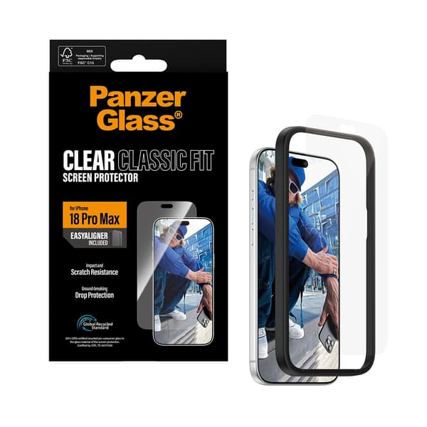 PanzerGlass Screen Protector iPhone 18 Pro Max | Classic fit w. EasyAligner