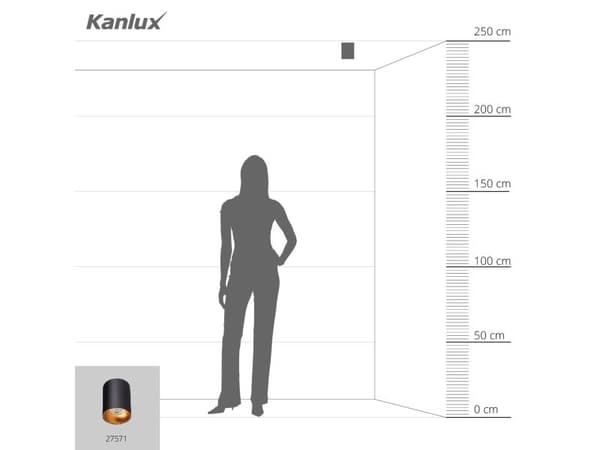 Kanlux S.A. 27571, GU10, IP20, Sort, Gull