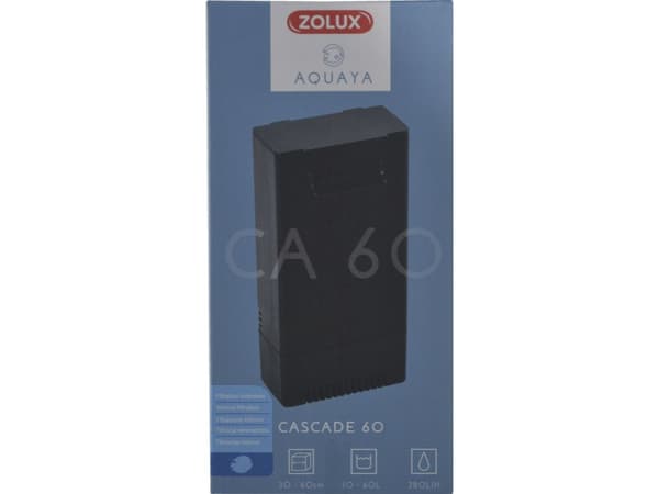 Zolux innvendig filter til akvarium AQUAYA Cascade 60, svart