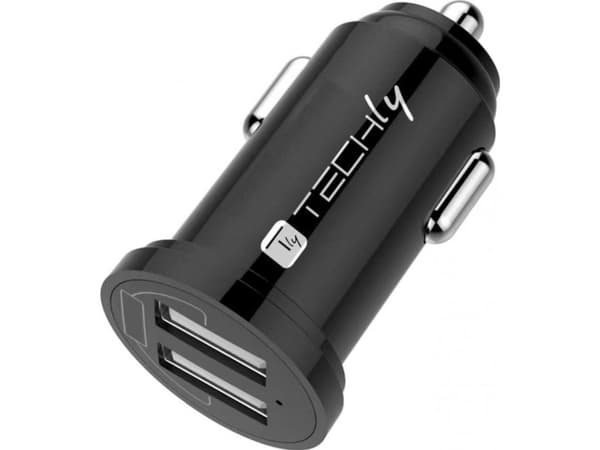 Techly IUSB2-CAR5-A48, Automatisk, Cigartenner/lighter, 4,8 A, Sort