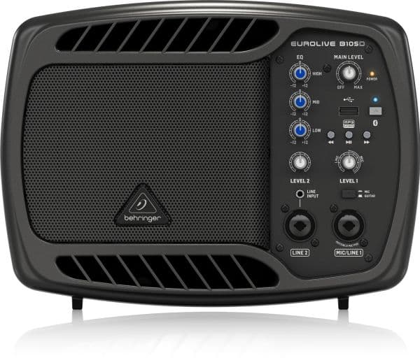 Behringer B105D, Full rekkevidde, Ledning & Trådløs, 50 W, Sort