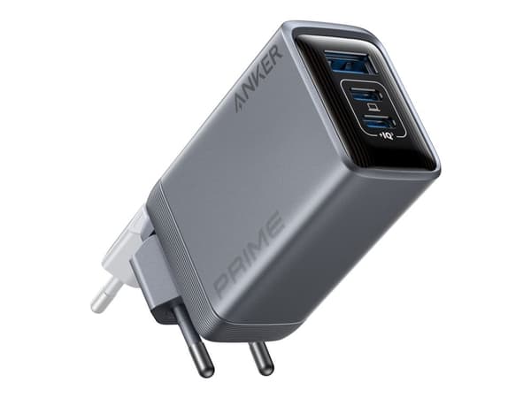 Anker Prime - Strömadapter - GaN - 100 Watt - 5 A - 3 utdatakontakter (2 x USB-C, USB typ A)