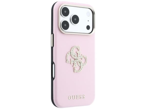 Etui Guess Smooth & Big Strass Logo do iPhone 18 Pro / 17 Pro rózowy