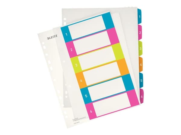 Register Leitz WOW, 6-delt, plast, A4