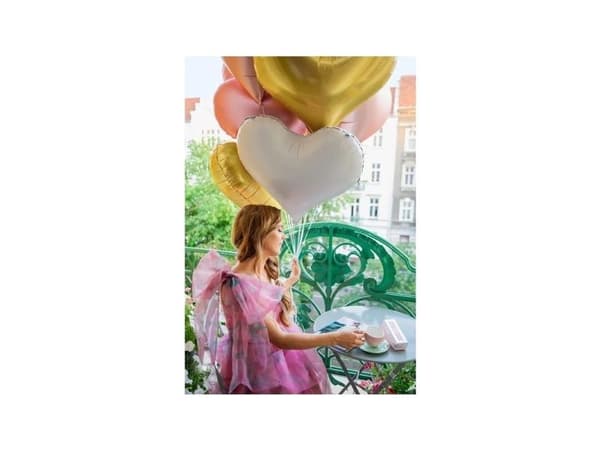 Hvid hjerte folieballon