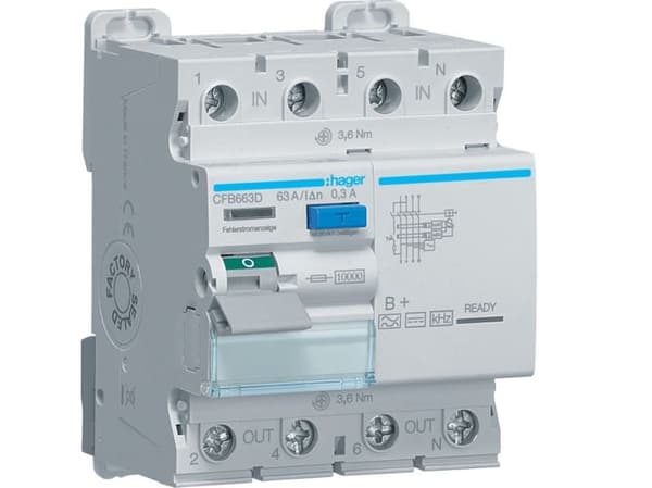 Hager CFB663D, vikavirtalaite, 800 A