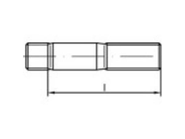 TOOLCRAFT spennstifter M16 60 mm DIN 938 rustfritt stål A2 10 stk