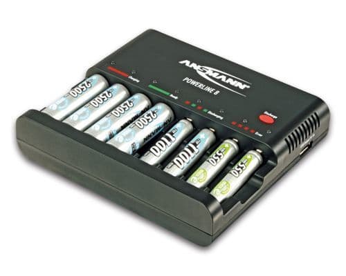 ANSMANN Powerline 8 - Batterilader / strømadapter - 8 x batterier lader (USB)