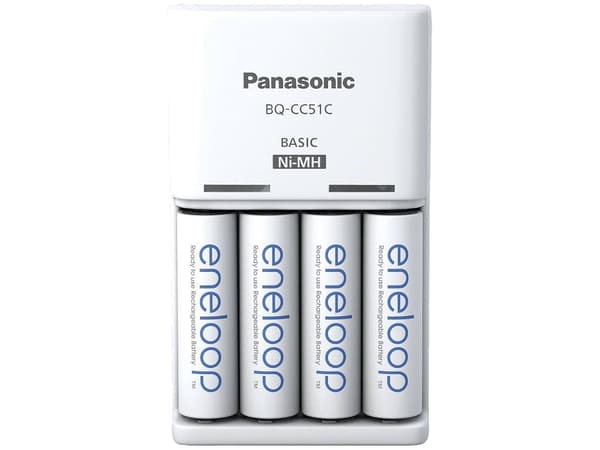 Panasonic Basic BQ-CC51 + 4x eneloop AA-laddare NiMH R03 (AAA), R6 (AA)