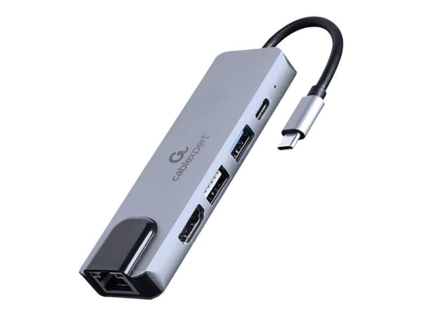 Cablexpert A-CM-COMBO5-04 - Dokkingstasjon - USB-C 3.1 - HDMI - 100Mb LAN
