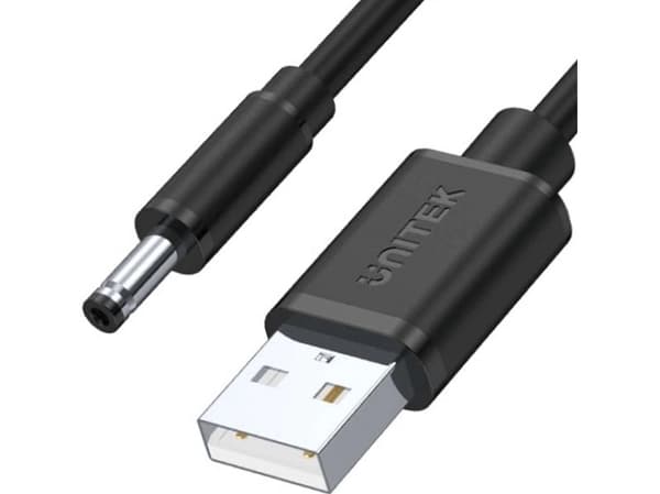 Unitek USB-strømkabel - DC 3,5/1,35 mm plugg