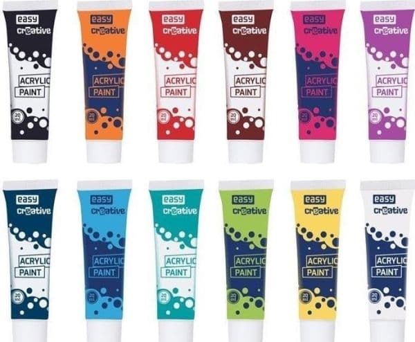 Creative akrylmaling EASY, 12 farger
