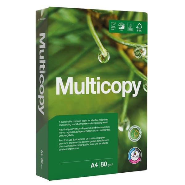 Skrivarpapper MultiCopy A4 vitt 80g - (500 ark per förpackning x 5 förpackningar)
