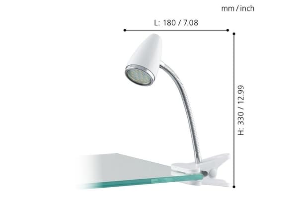 EGLO RICCIO 1 KLEMSPOT 3W HVID
