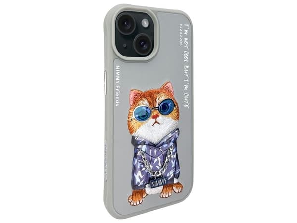 Nimmy iPhone 15 6,1" deksel grå/grå - Cool Cat