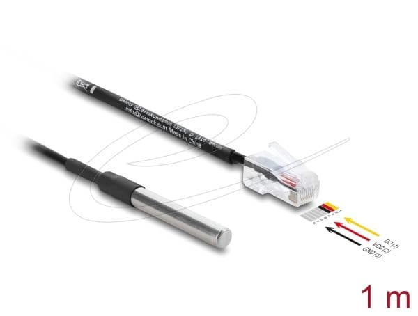 Delock - Temperatur sensor - svart - 1 m