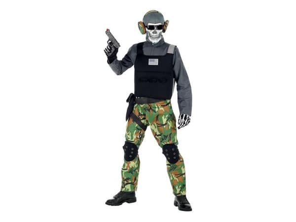 Skelet soldat kostume