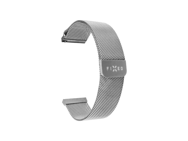 FIXED - Sløyfe for smart armbåndsur - 20 mm, quick release - sølv