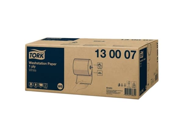 Torkpapper Tork Basic W6 1-lagers vit 130007 6 rullar