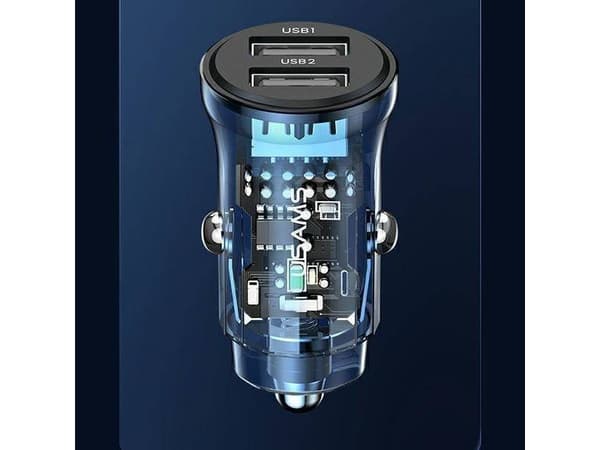 Lader Usams Billader USAMS C31 3A 2xUSB-A Fast Charge blå/blå CC162CC02