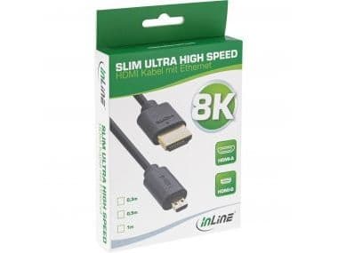 InLine 17933D3, 1 m, HDMI Type A (Standard), HDMI Type D (Micro), 3D, 48 Gbit/sek., Lajittelu