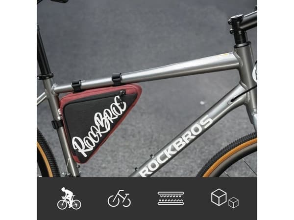 Rockbros G002 Flash Journey cykelväska för triangulär ram, 1,4 l – röd