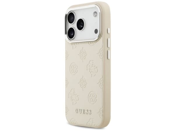 Guess Peony Hot Stamp Script MagSafe Case for iPhone 17 Pro - Beige