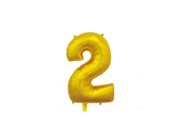 Folieballon 2 Guld 66 cm