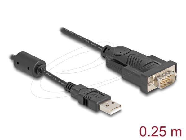 Delock - Seriell adapter - USB - RS-232 - svart