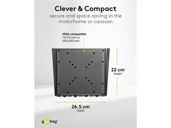 Goobay TV seinäteline Caravan FIXED (M), musta (74415)