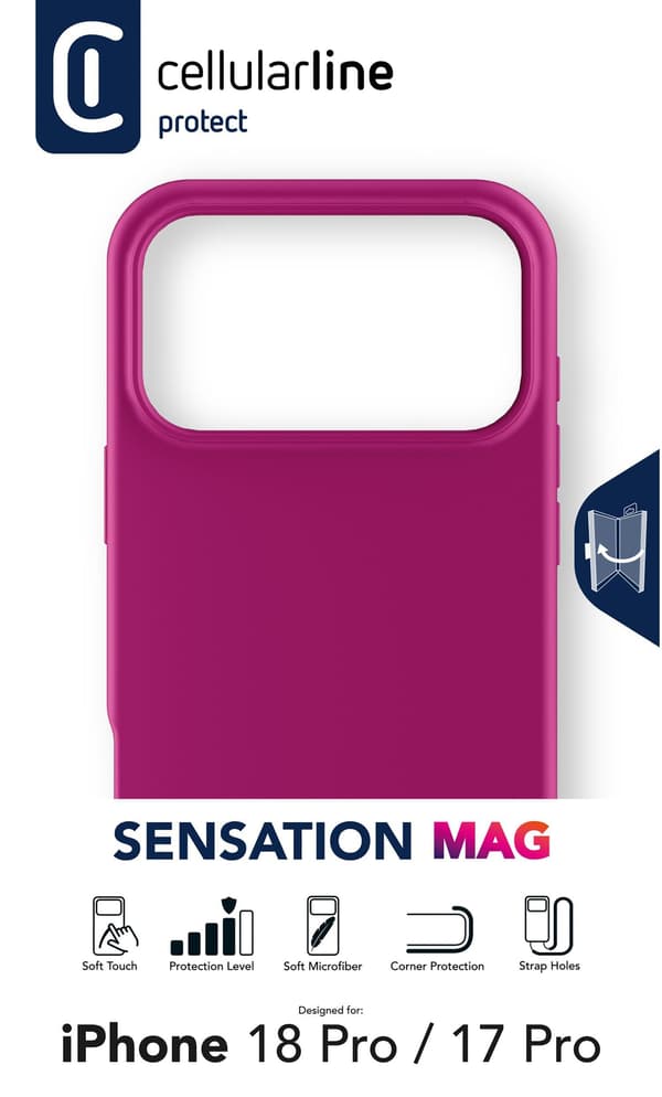 Cellularline SENSMAGIPH18PROP, Mobilskal, Apple, iPhone 18 Pro, 16 cm (6.3"), Rosa