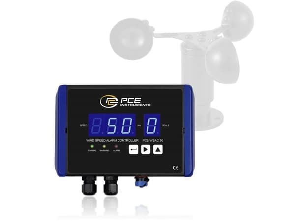 PCE Instruments anemometer, kalibrert (ISO) 0 til 50 m/s