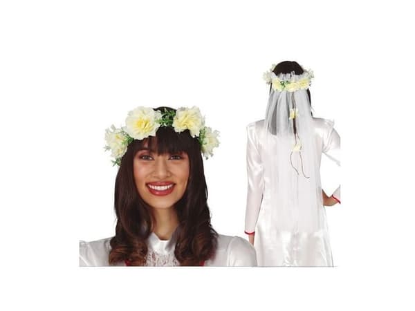 Blomsterkrans med slöja