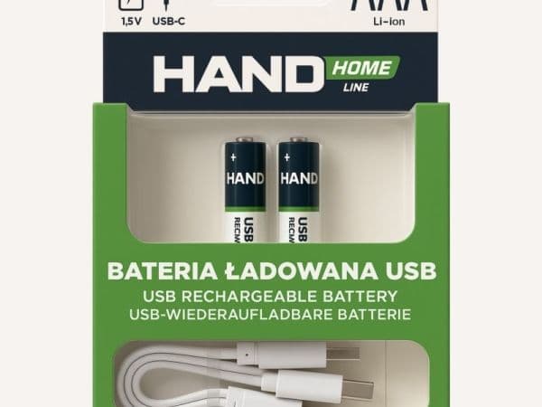 USB-C oppladbart batteri 750mWh 500mAh 2xAAA
