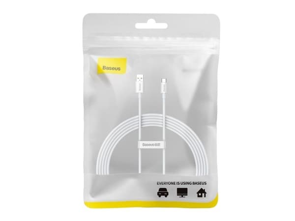 Baseus Superior Series 100W USB-A til USB-C-kabel 2 m - hvit