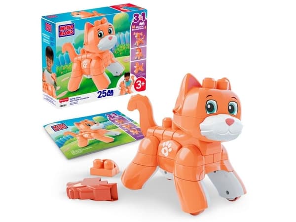 Mattel MEGA BLOKS ROLLING KITTEN 3 in 1 kaciuko konstruktorius (JMK86)