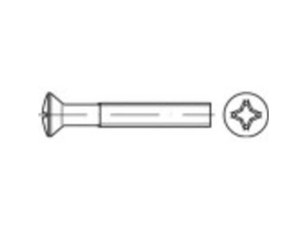 TOOLCRAFT innfrest linseskruer M3 12 mm kryss Philips rustfritt stål A4 1000 stk