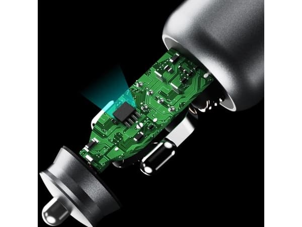 Dudao bil­laddare R4T 30W USB-A/USB-C - grå