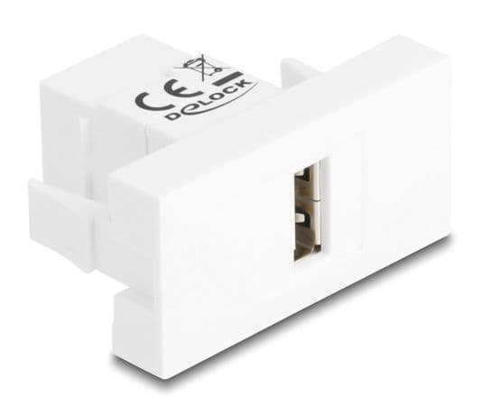 Delock - Easy 45 - snäppbar modul - USB 2.0 - USB Typ B - 1 grupp - vit