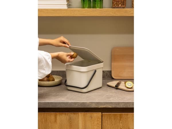 Brabantia Sort & Go, 6 l, Rektangulær, Resirkulert plast, Beige, Manuell, Belgia