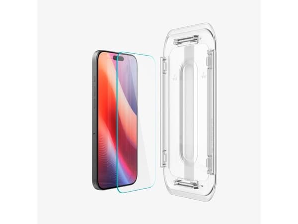 Spigen GLAS.tR EZ Fit, Apple, iPhone 16 Pro, Läpinäkyvä, 2 kpl