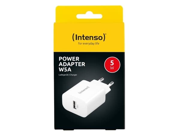 Intenso W5A - Strömadapter - 5 Watt - 1 A (USB) - vit