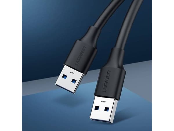 USB-kabel Ugreen USB-A til USB-A 0,5 m svart (UGR392BLK)