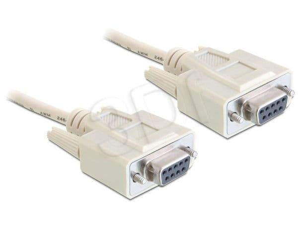 Delock - Nollamodeemikaapeli - DB-9 (naaras) - DB-9 (naaras) - 1,8 m - harmaa